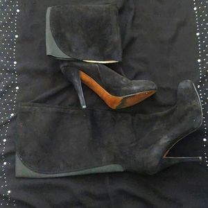 ENZO ANGIOLINI BLACK CALF HIGH BOOTS, SIZE 9